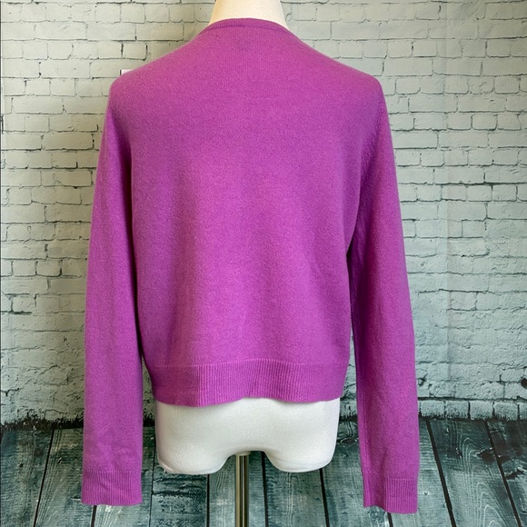 Alex Marie 100% Cashmere Cardigan Sweater Pink L Office Layering Closet Staple - Picture 11 of 16